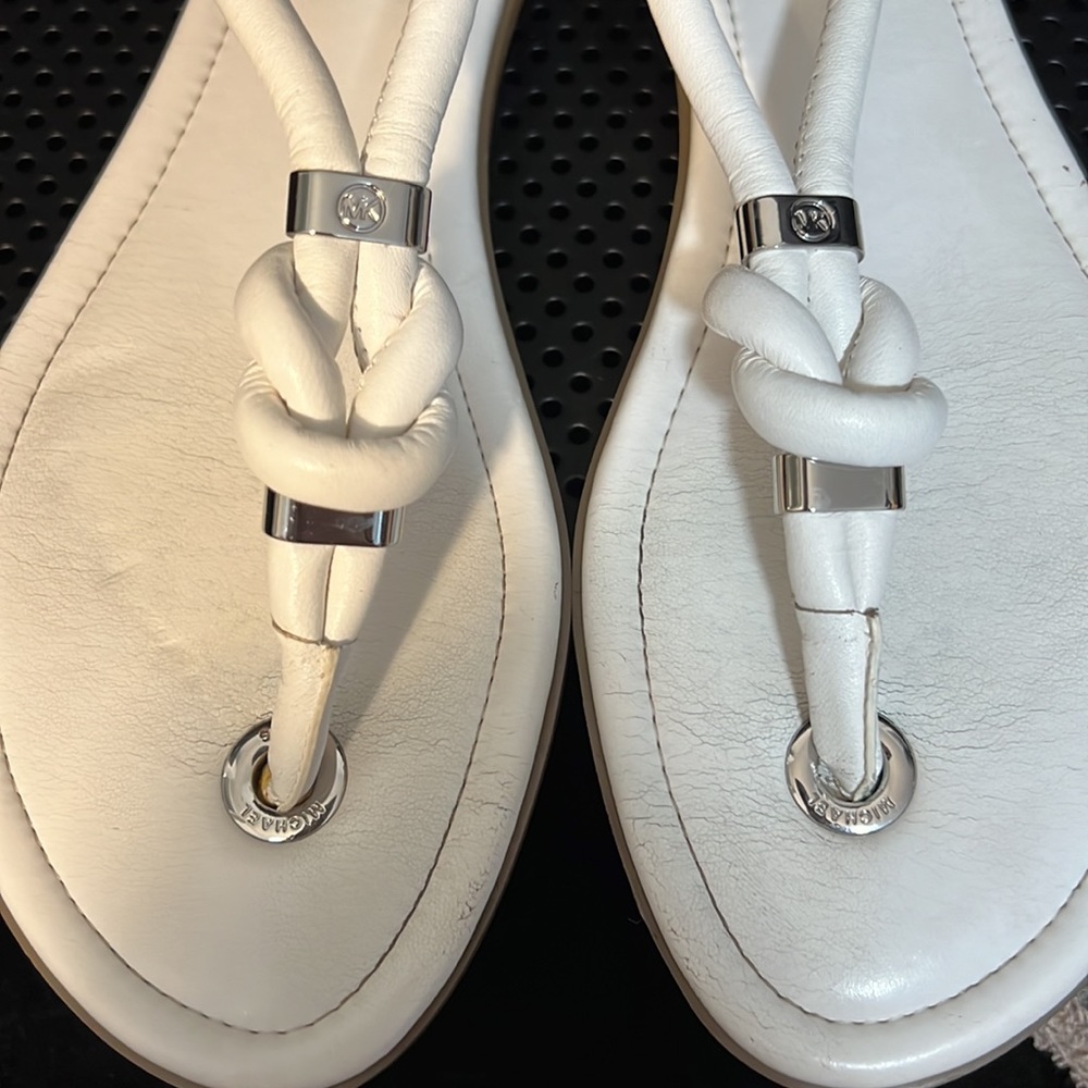 Michael Kors White Leather Sandals - Picture 7 of 7